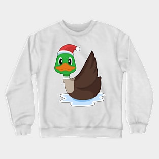 Duck Christmas Santa hat Crewneck Sweatshirt